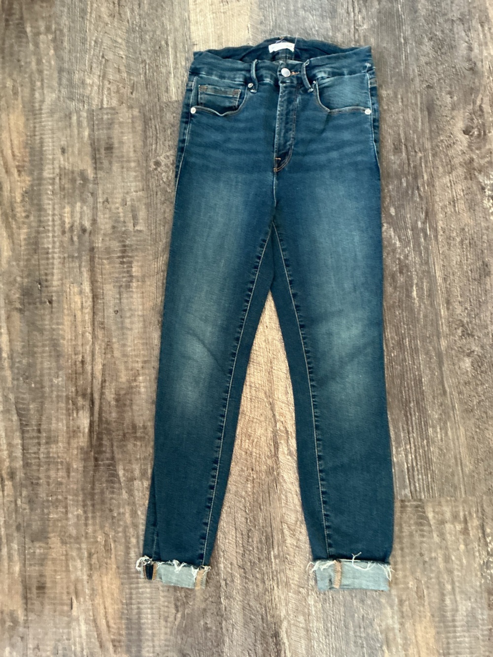 Good American High-rise Slim Fit Skinny Cuffed Hem Jeans